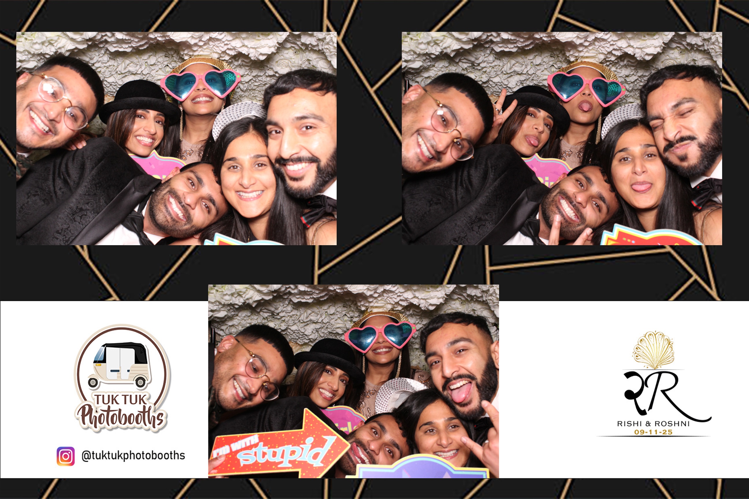indian wedding photobooth guests enjoying tuktuk photobooth
